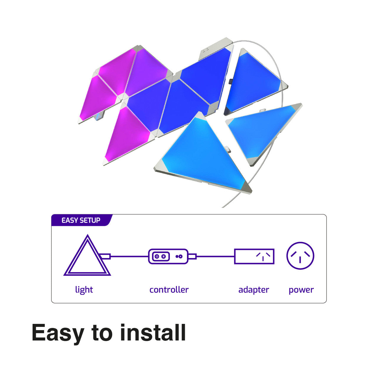 Lighting Accessories: Laser Smart DIY Triangle Light WiFi RGB 10-Pack