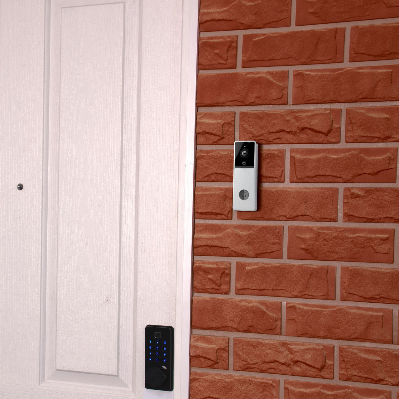 Security Cameras & Accessories: Laser Smart Full HD Video Doorbell White with Chime