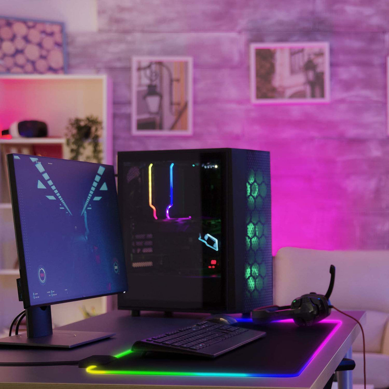 Keyboards & Accessories: Laser RGB LED Gaming Mouse Pad Extra Large
