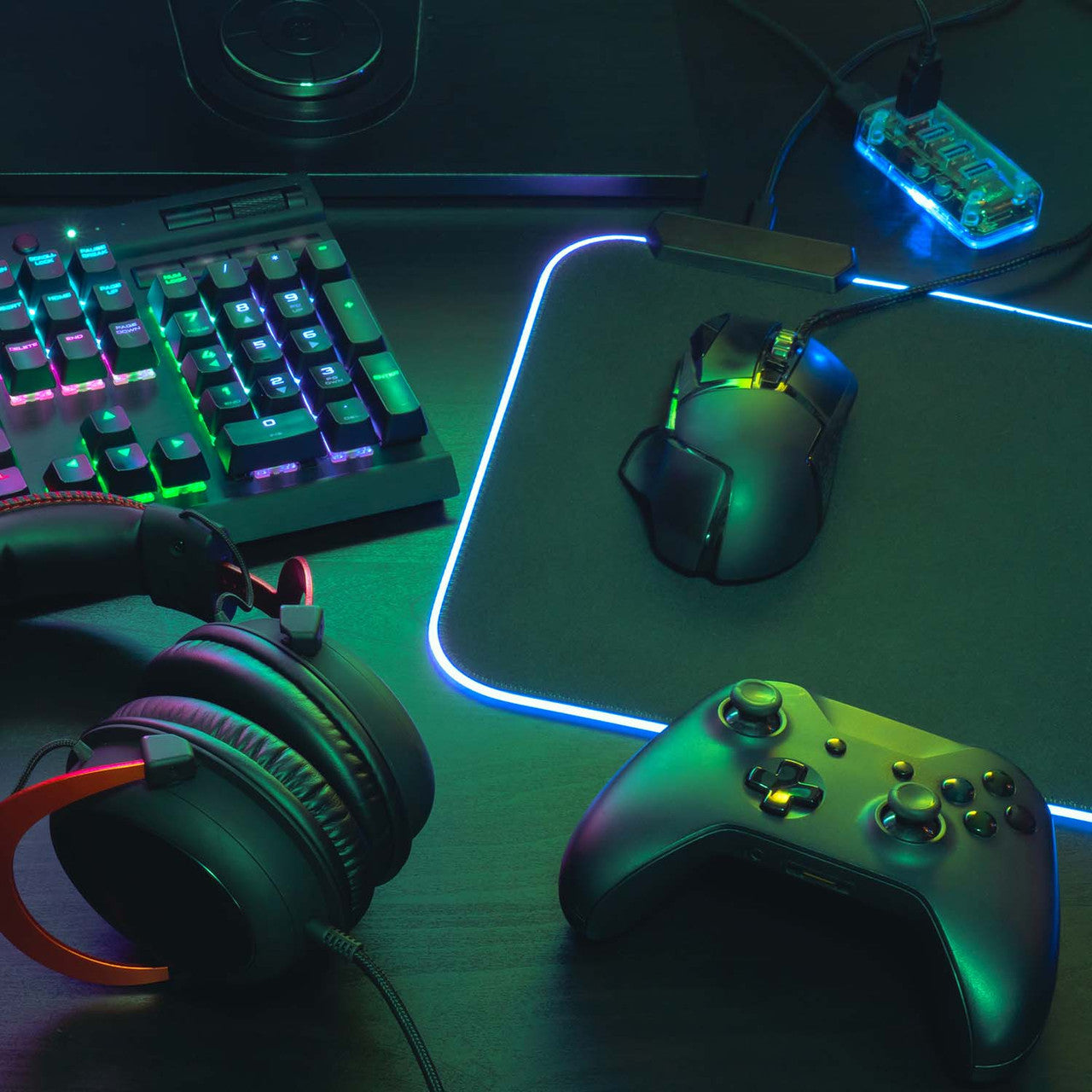 Keyboards & Accessories: Laser RGB LED Gaming Mouse Pad Extra Large