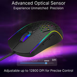 Keyboards & Accessories: Laser RGB Lightweight Gaming Mouse - Black