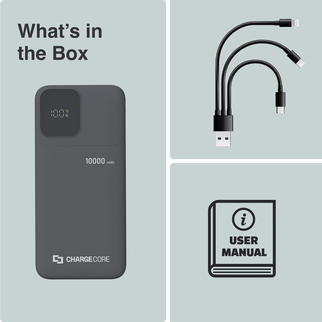 Power Banks & Chargers: ChargeCore SafeCharge Max 10K - Black