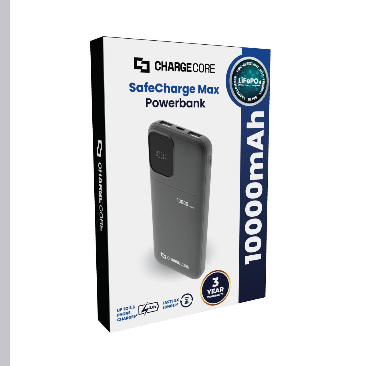 Power Banks & Chargers: ChargeCore SafeCharge Max 10K - Black