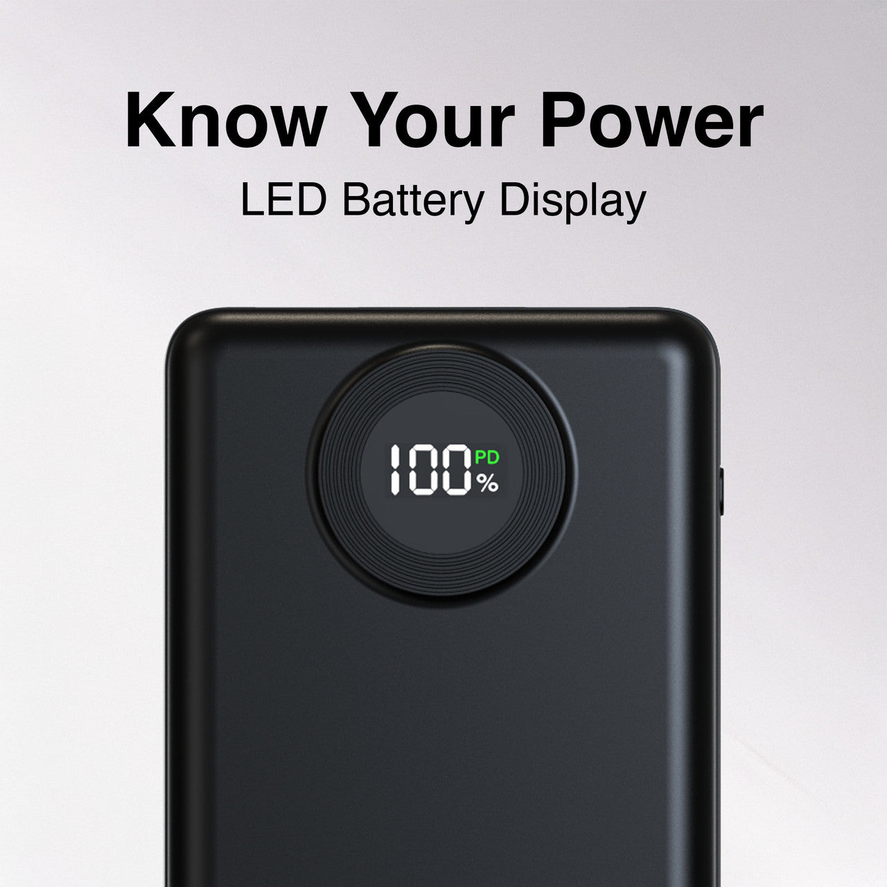 Laser 20000mAh Powerbank Battery Display Black