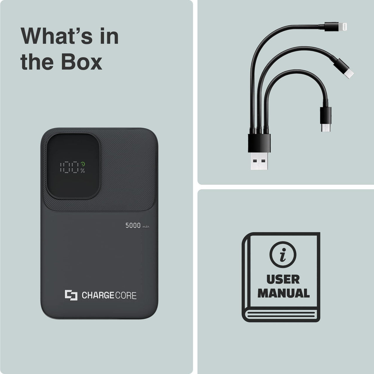 Power Banks & Chargers: ChargeCore SafeCharge Max 5K - Black