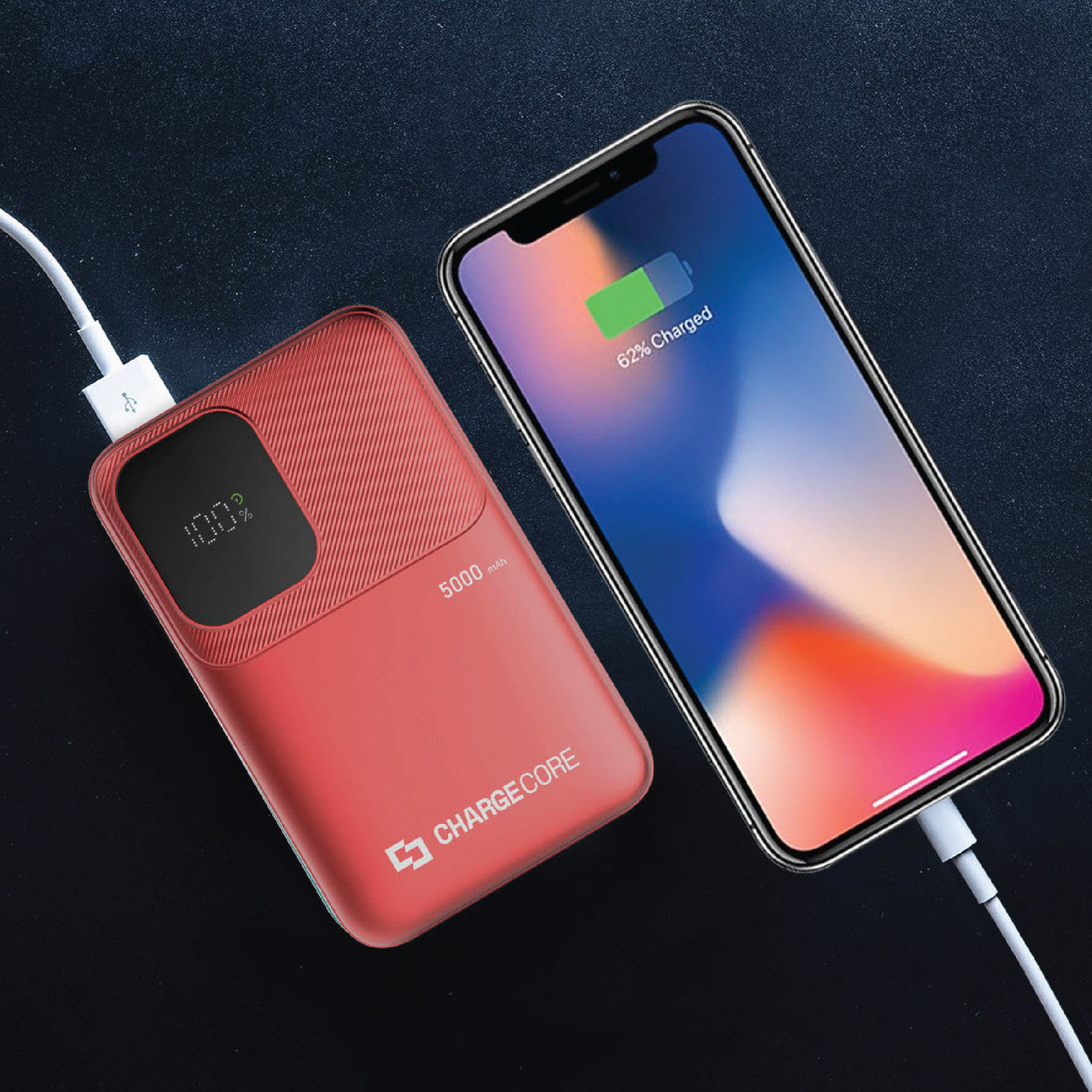 Power Banks & Chargers: ChargeCore SafeCharge Max 5K - Sunset Coral