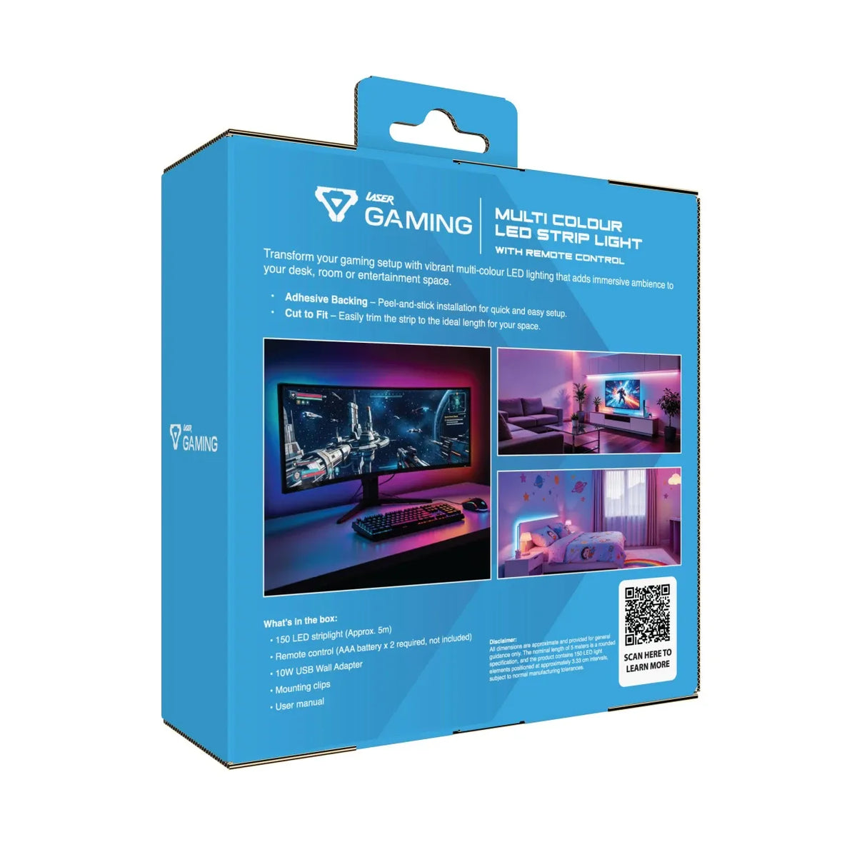 Laser Gaming Multi Colour LED Strip Light 5m with Remote