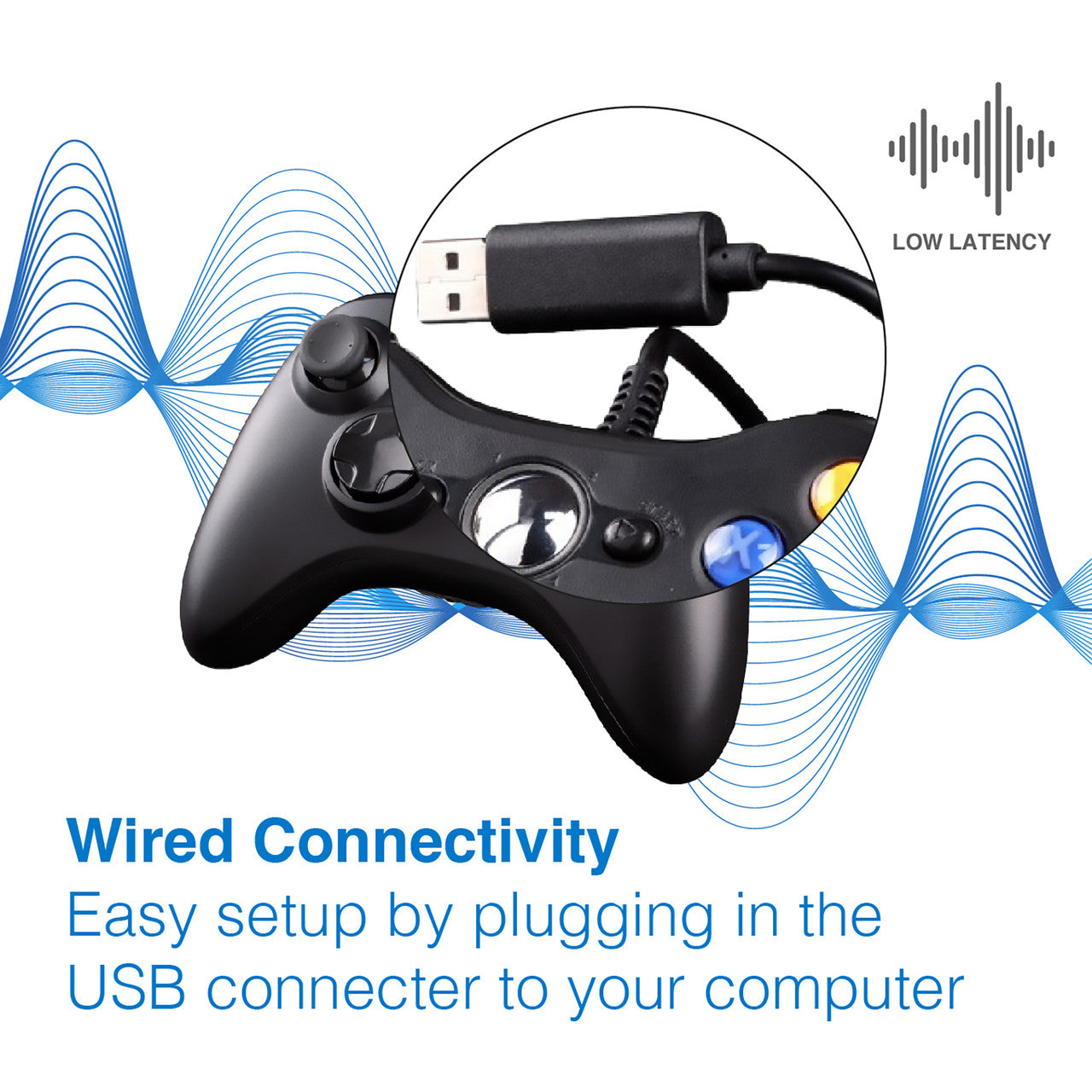 Desktops & Accessories: Laser Gaming Wired PC Controller - Black
