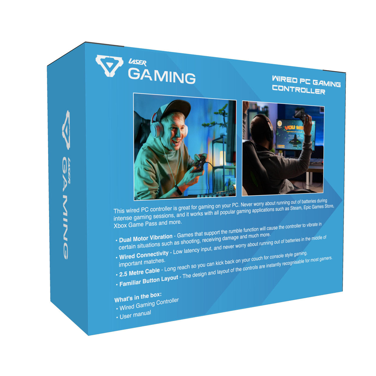 Desktops & Accessories: Laser Gaming Wired PC Controller - Black