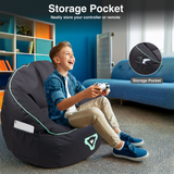 Desktops & Accessories: Laser Gaming Bean Bag with Pocket & Headphone Strap