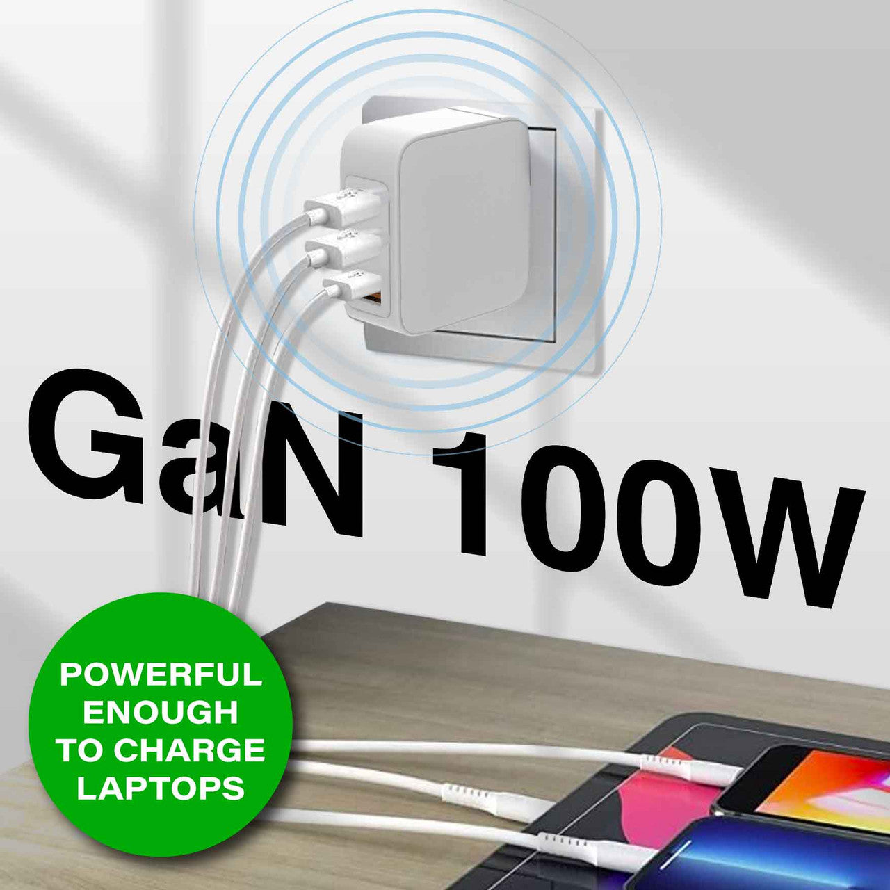 Powerboards & Adapters: Laser 100W GaN USB-C and USB-A Wall Charger
