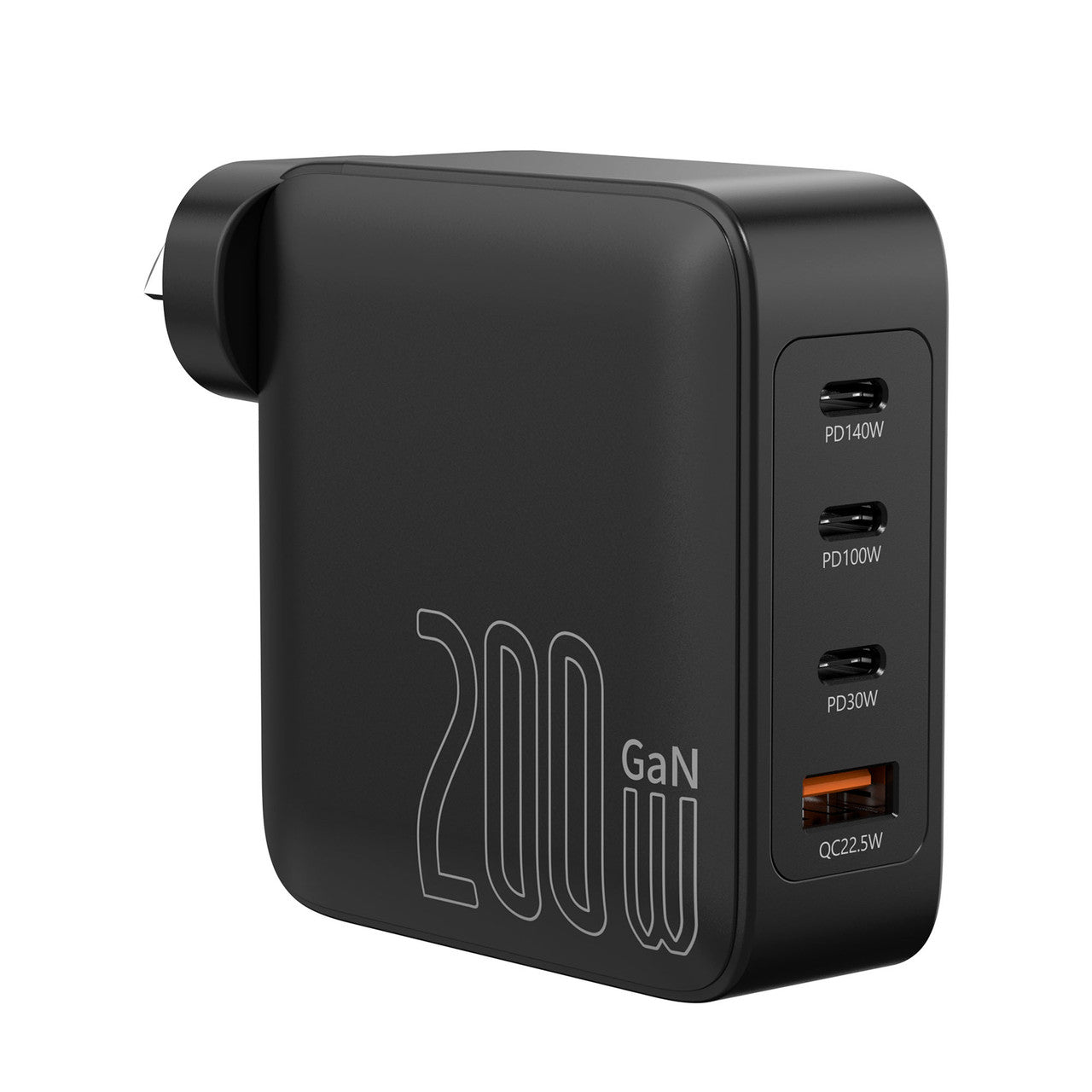 Powerboards & Adapters: Laser PD3.0 200W GaN Wall Charger Black