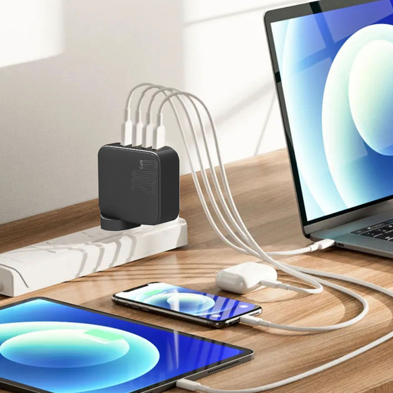 Powerboards & Adapters: Laser PD3.0 200W GaN Wall Charger Black