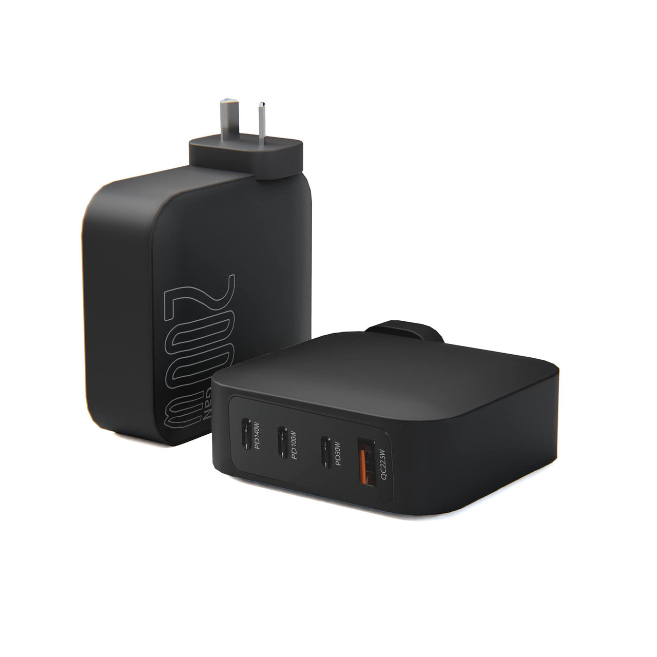 Powerboards & Adapters: Laser PD3.0 200W GaN Wall Charger Black