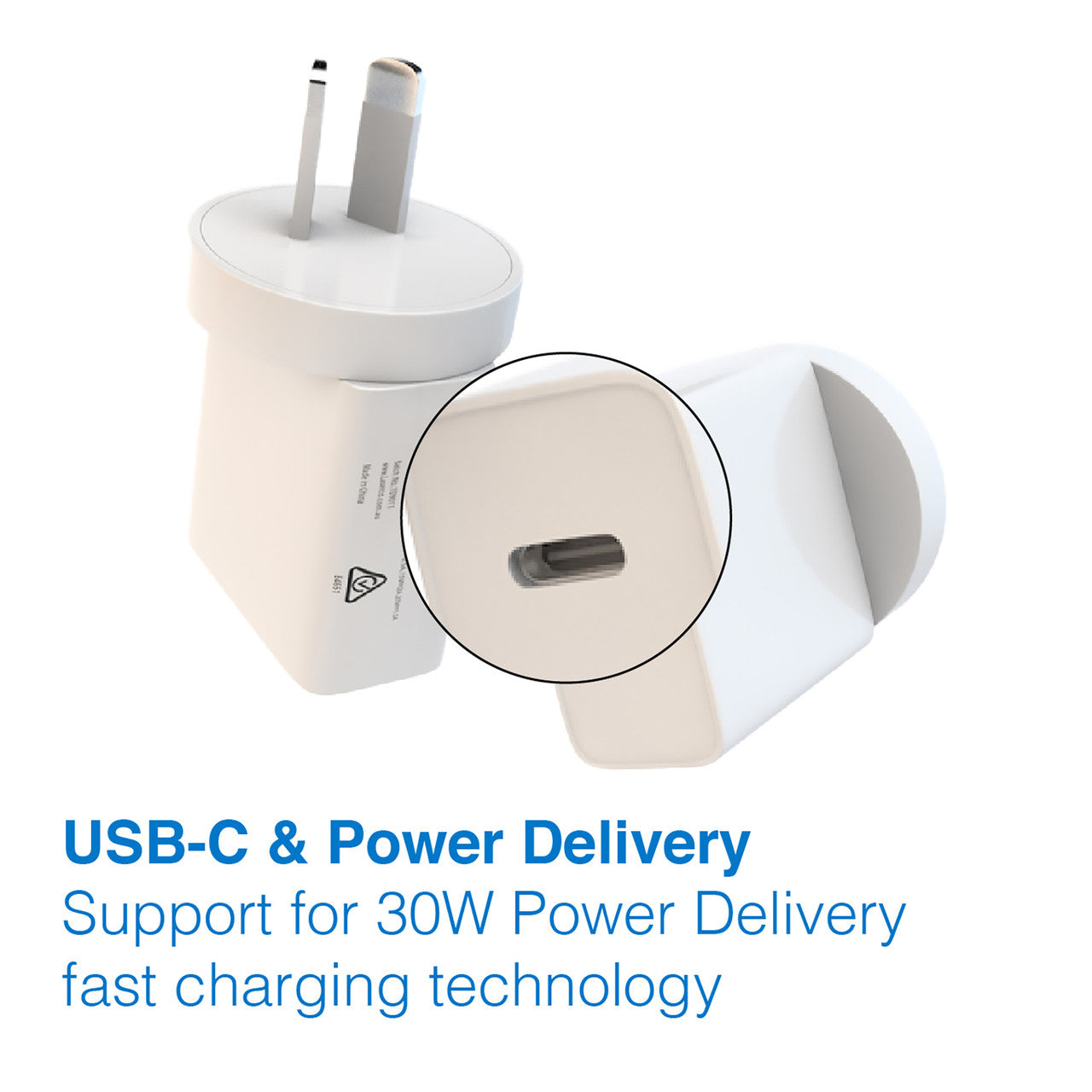 Powerboards & Adapters: Laser ChargeCore USB-C 30W Dual PD Wall charger