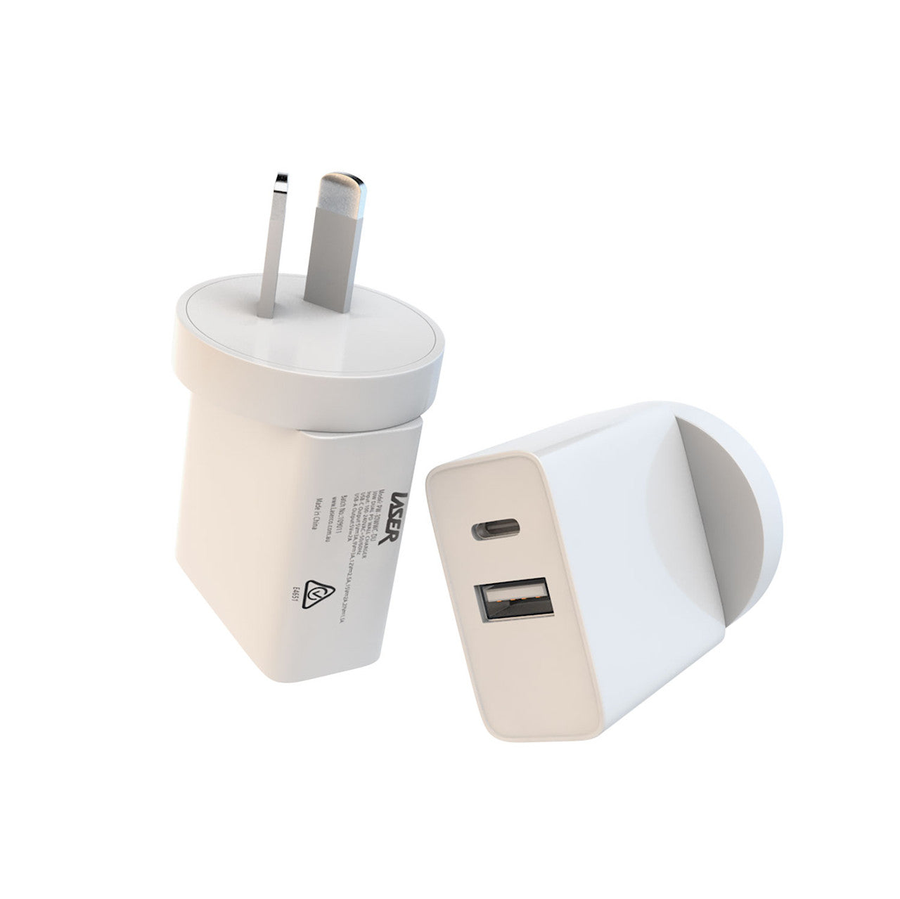 Powerboards & Adapters: Laser ChargeCore USB-C 30W Dual PD Wall charger