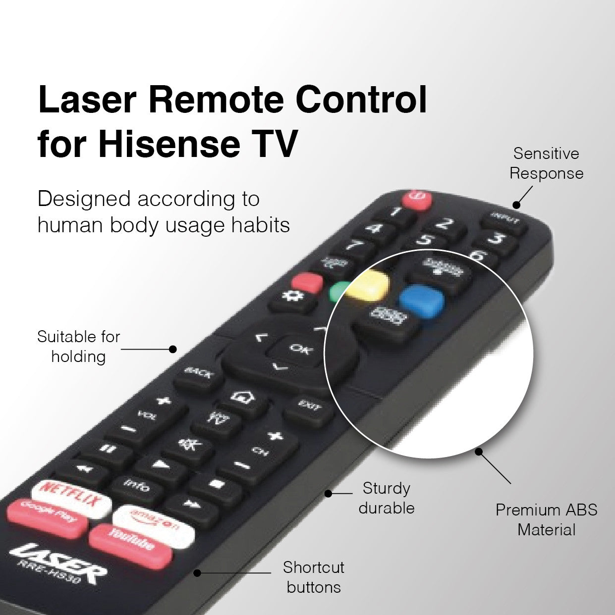 TVs & Accessories: Laser Remote Control for Hisense TV Black