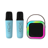 Audio Accessories: Laser Mini Karaoke Speaker with 2 Wireless Mics - Blue