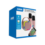 Audio Accessories: Laser Mini Karaoke Speaker with 2 Wireless Mics - Pink