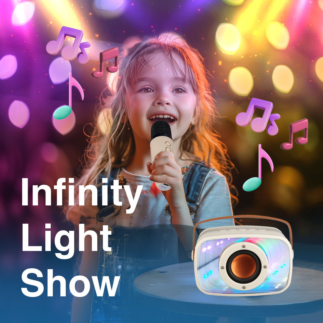 Audio Accessories: Laser Infinity Karaoke Speaker with Wireless Mic