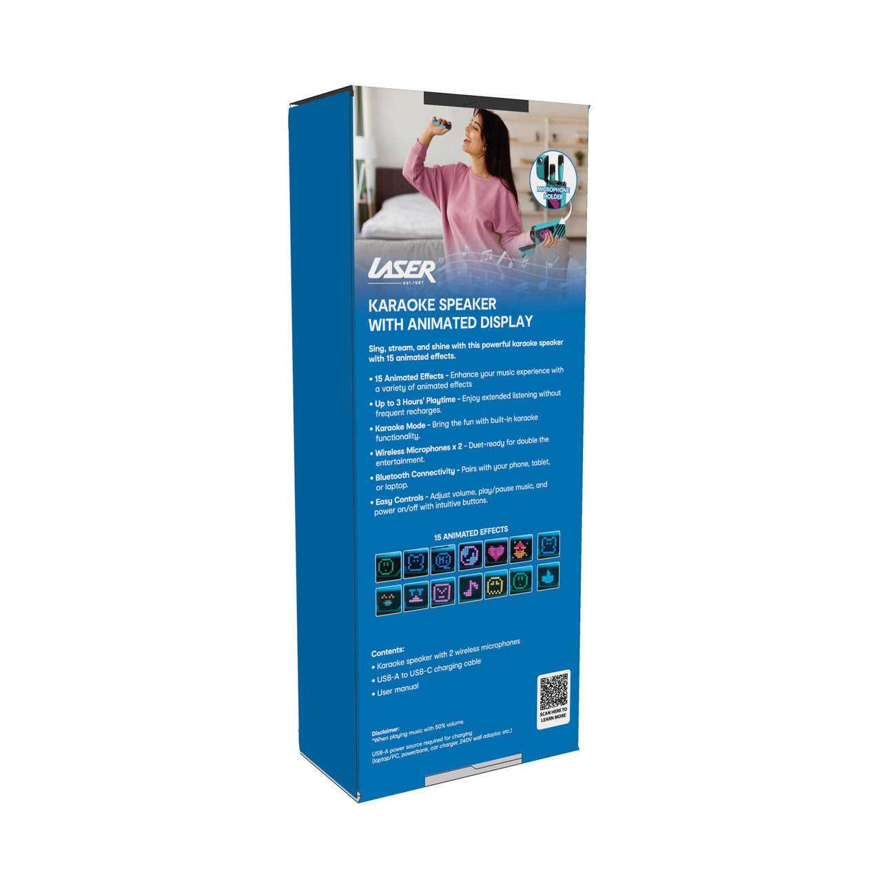 Audio Accessories: Laser LED Karaoke with 2 Mics Aquatic Awe