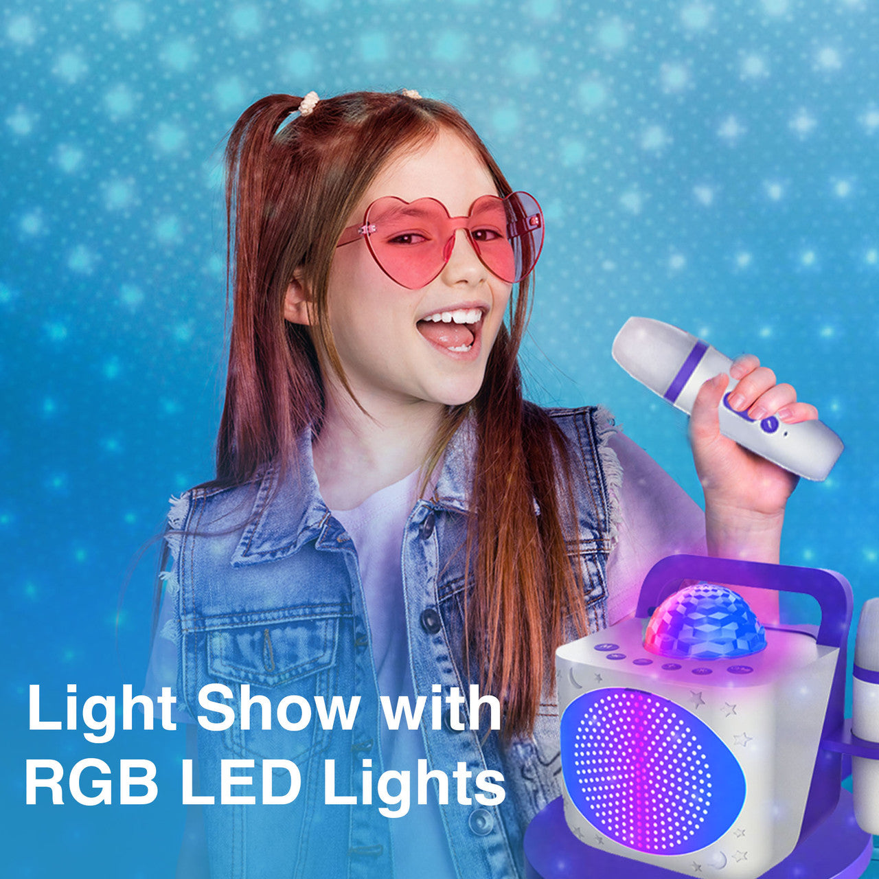 Audio Accessories: Laser Kids Disco Karaoke with Two Mics White