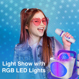 Audio Accessories: Laser Kids Disco Karaoke with Two Mics White