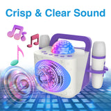 Audio Accessories: Laser Kids Disco Karaoke with Two Mics White