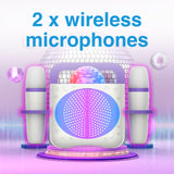 Audio Accessories: Laser Kids Disco Karaoke with Two Mics White