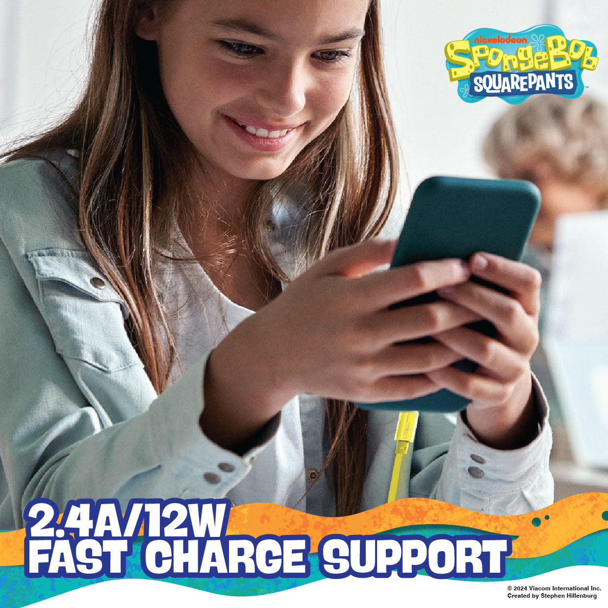 Activity Toys: Sponge Bob SquarePants Lightning Cable 1M