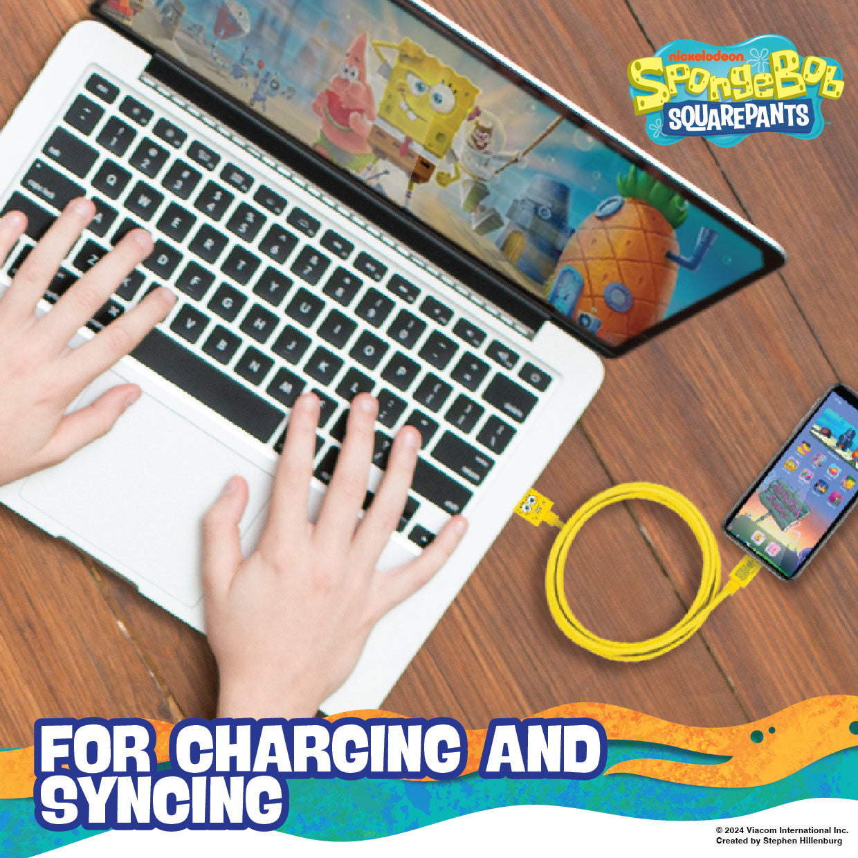 Activity Toys: Sponge Bob SquarePants Lightning Cable 1M
