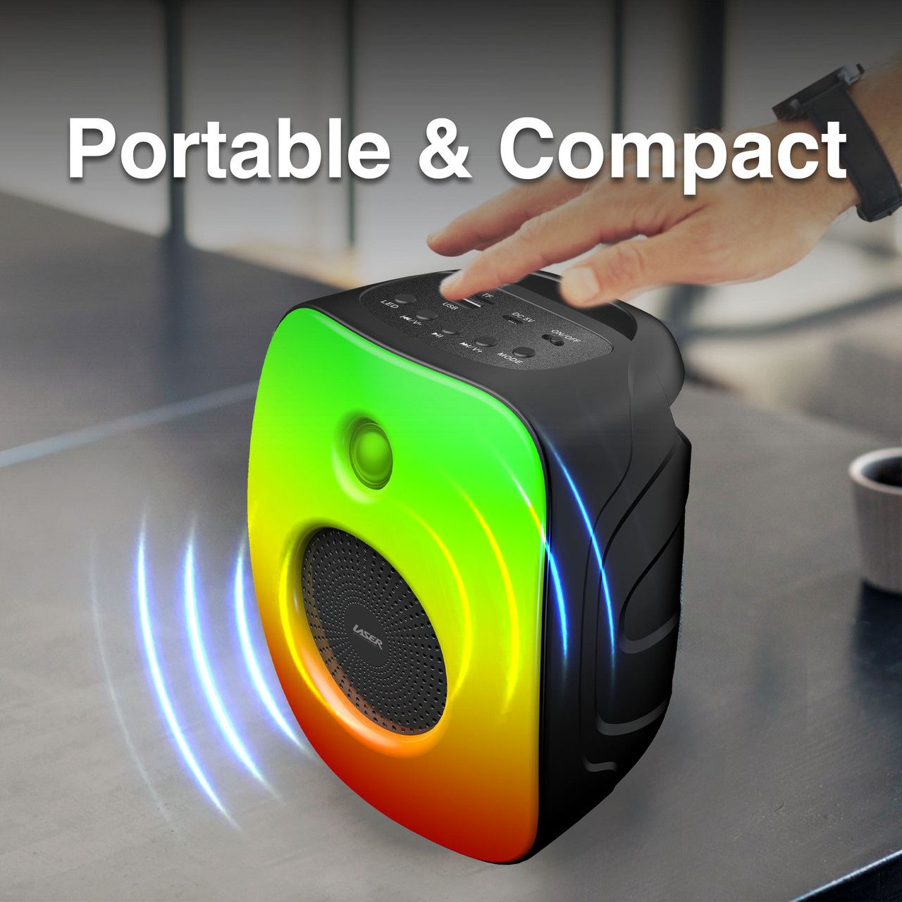Laser RGB Mini Party Speaker Black