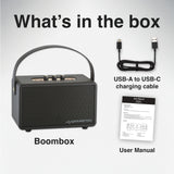 Bluetooth Speakers: SoundTec Retro Bluetooth Boombox Black