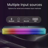 Bluetooth Speakers: Laser RGB Bluetooth Gaming Soundbar Black