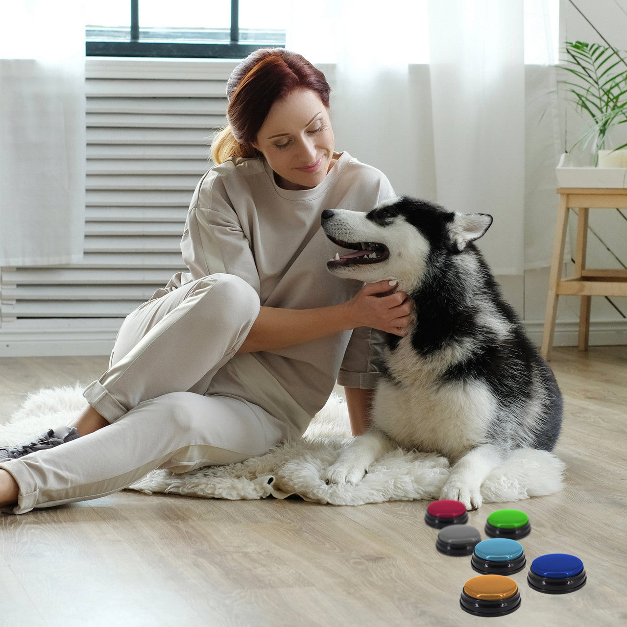 Dog Bowls, Feeders & Waterers: Tech4Pets 6-Pack Talking Buttons for Interactive Pet Communication