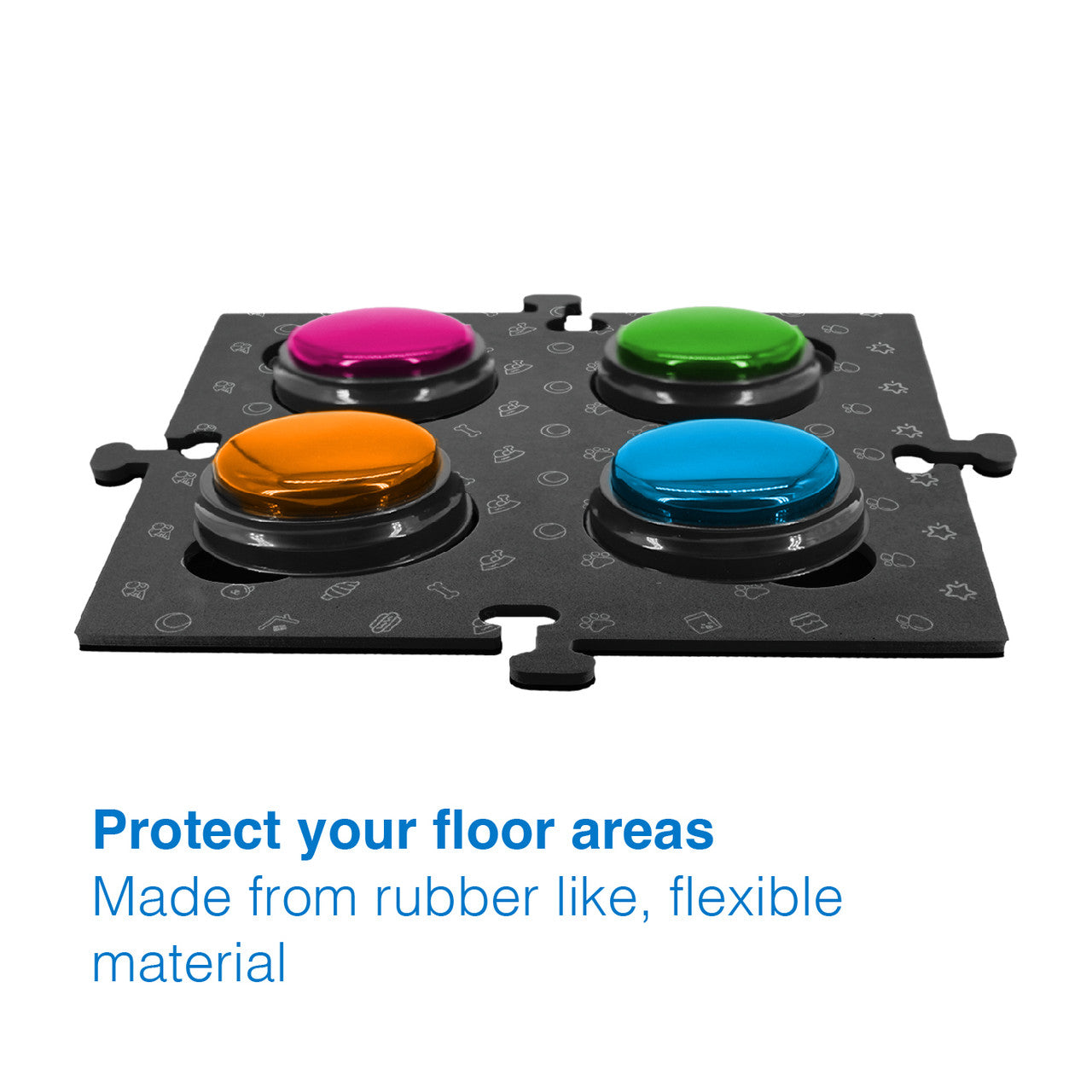 Dog Bowls, Feeders & Waterers: Tech4Pets Black Mat 2-Pack for Talking Buttons & Floor