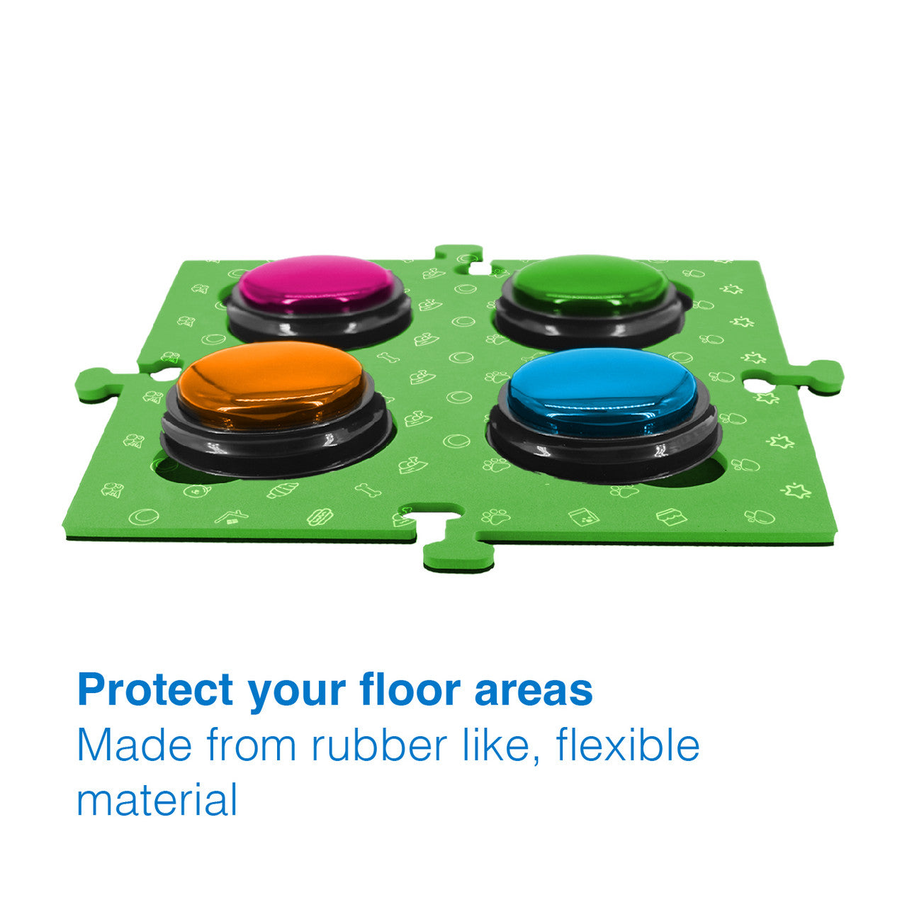 Dog Bowls, Feeders & Waterers: Tech4Pets Green Mat 2-Pack for Talking Buttons & Floor