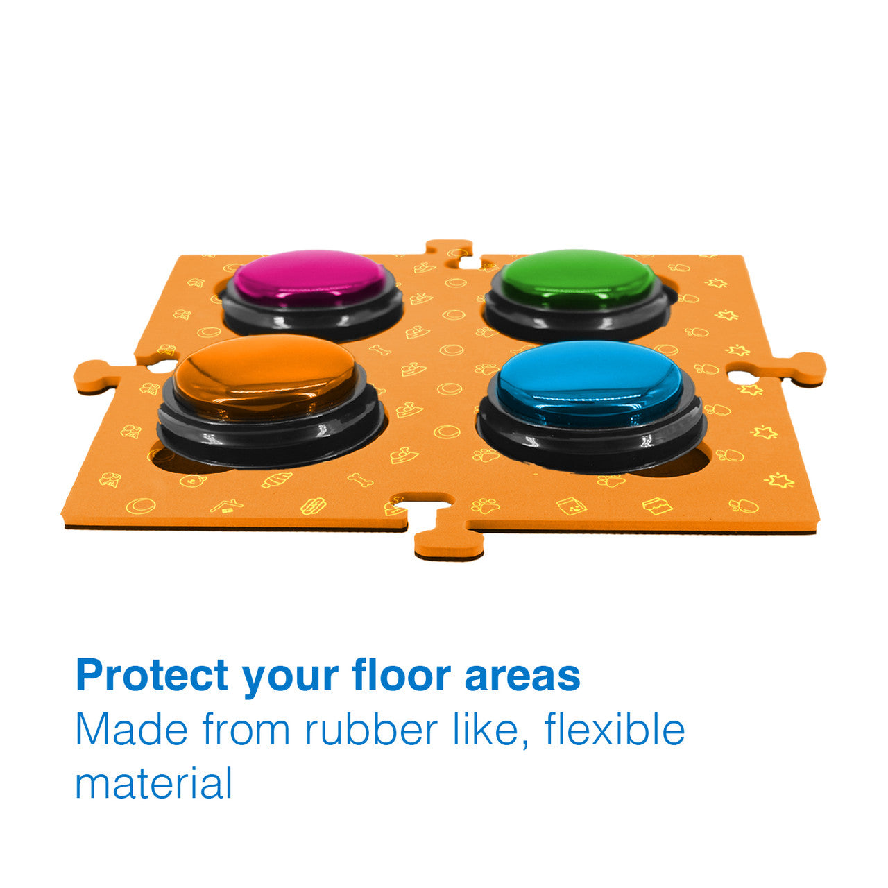 Dog Bowls, Feeders & Waterers: Tech4Pets Orange Mat 2-Pack for Talking Buttons & Floor