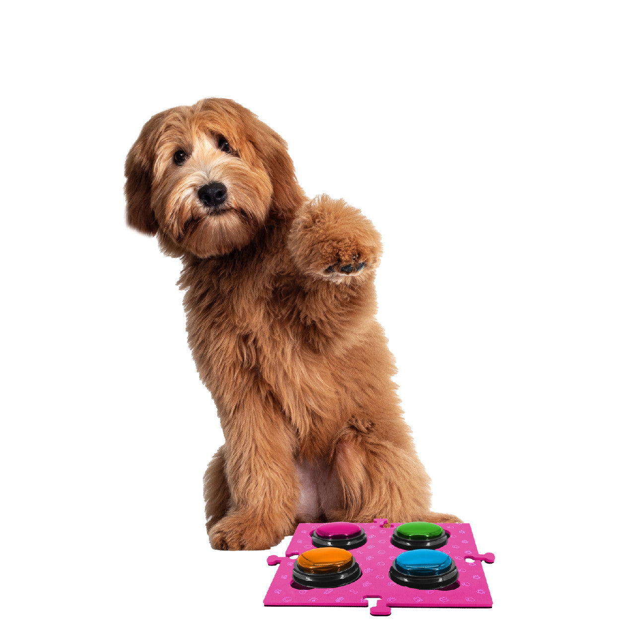 Dog Bowls, Feeders & Waterers: Tech4Pets Pink Mat 2-Pack for Talking Buttons & Floor