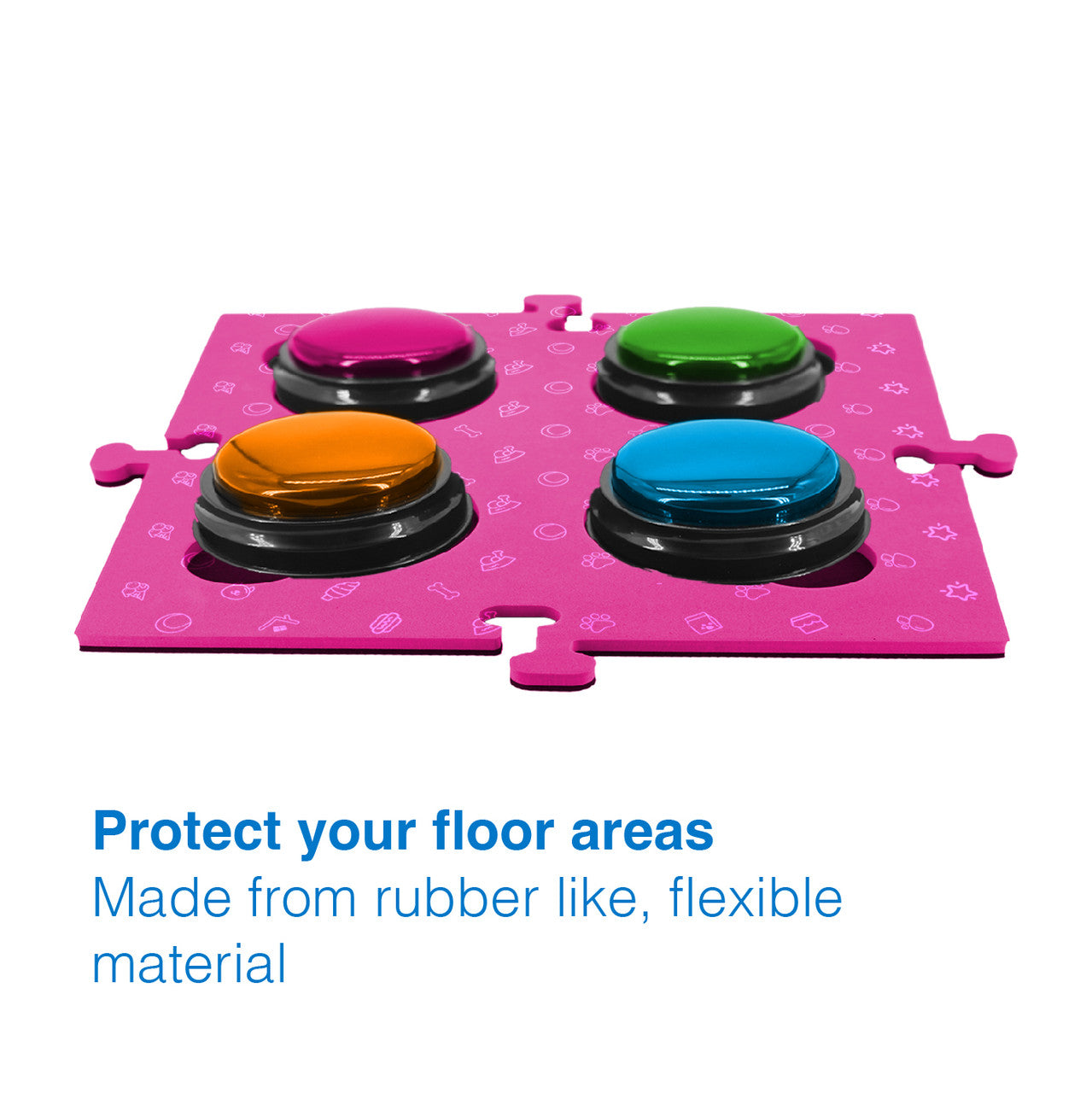 Dog Bowls, Feeders & Waterers: Tech4Pets Pink Mat 2-Pack for Talking Buttons & Floor
