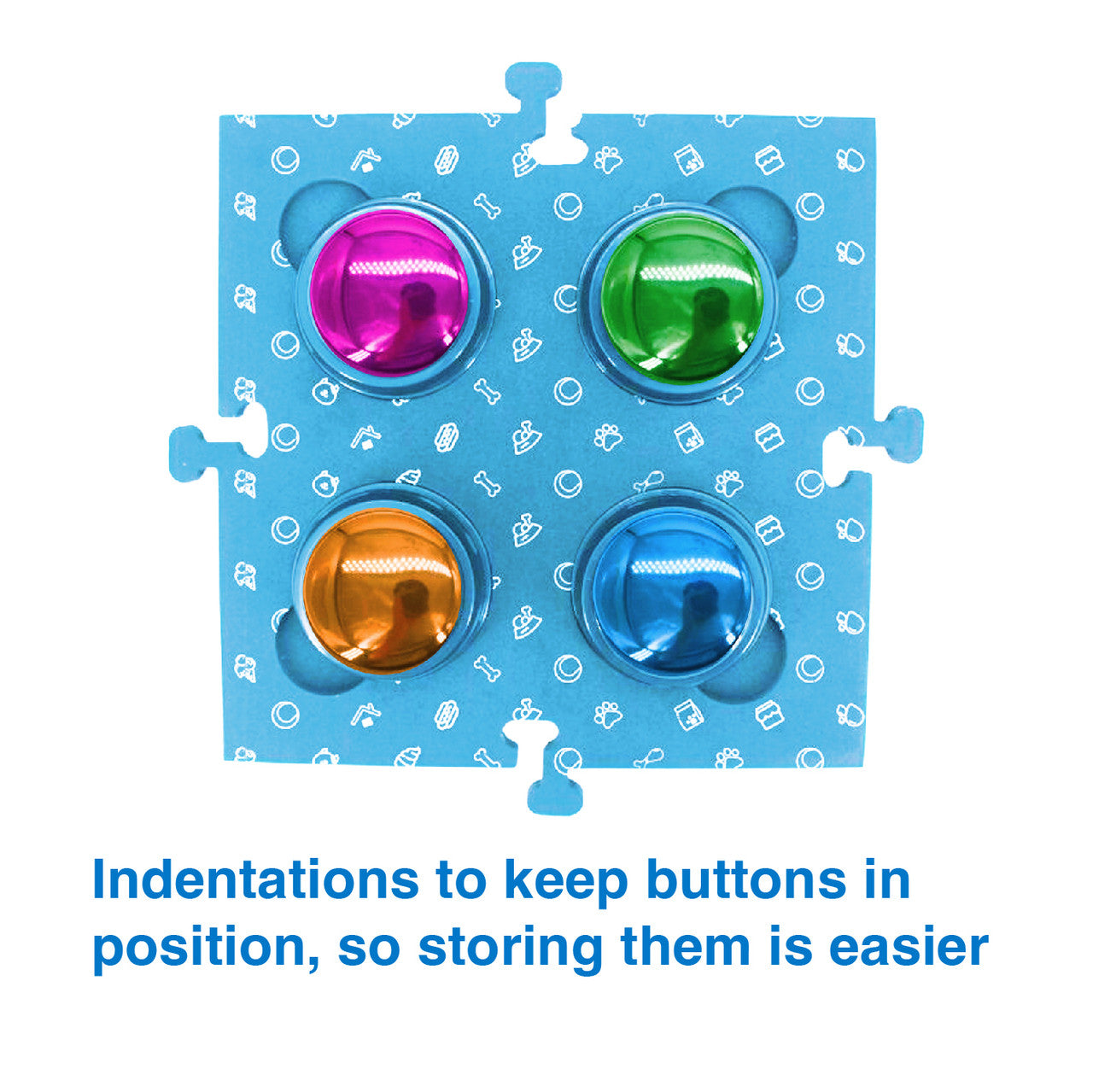 Dog Bowls, Feeders & Waterers: Tech4Pets Blue Mat 2-Pack for Talking Buttons & Floor
