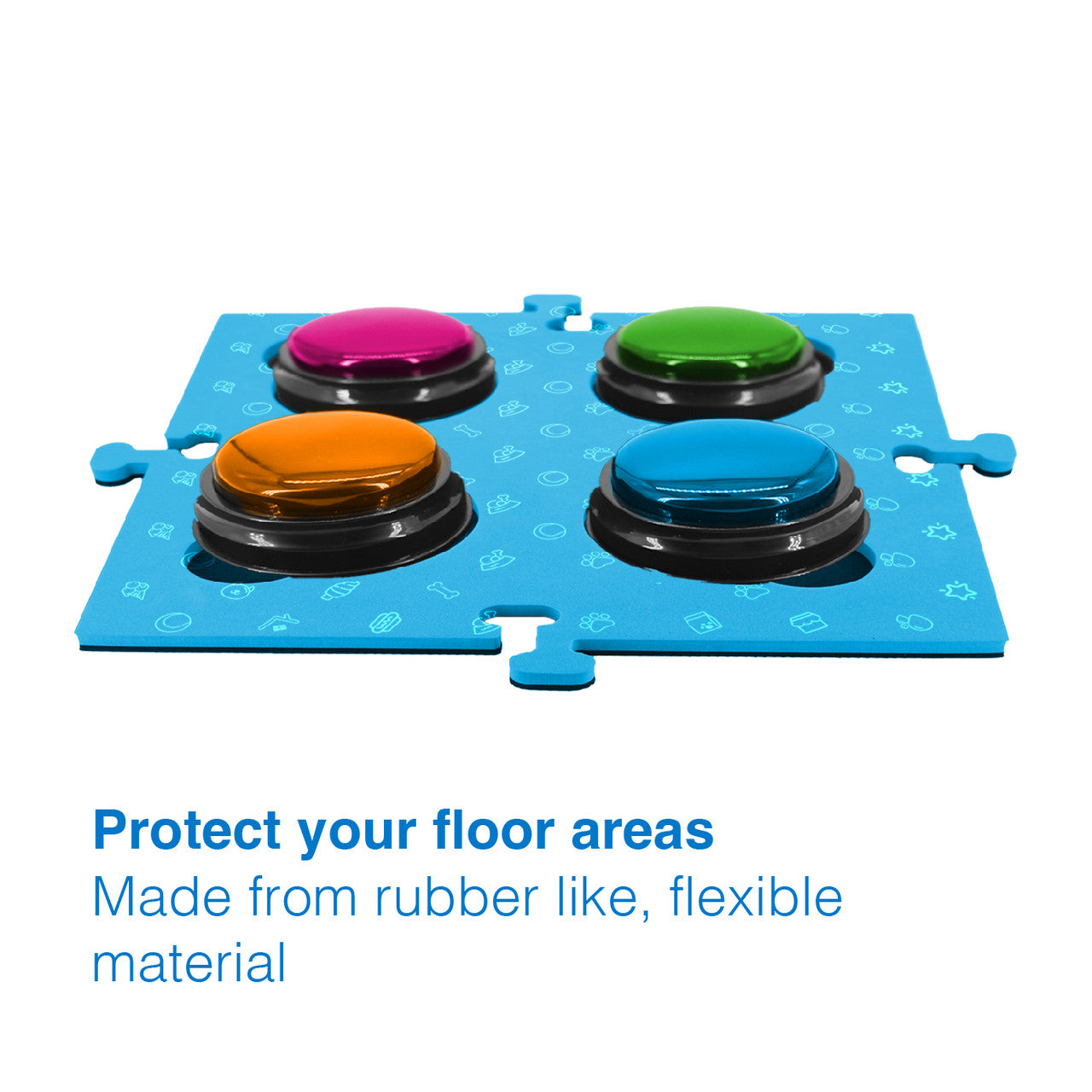 Dog Bowls, Feeders & Waterers: Tech4Pets Blue Mat 2-Pack for Talking Buttons & Floor