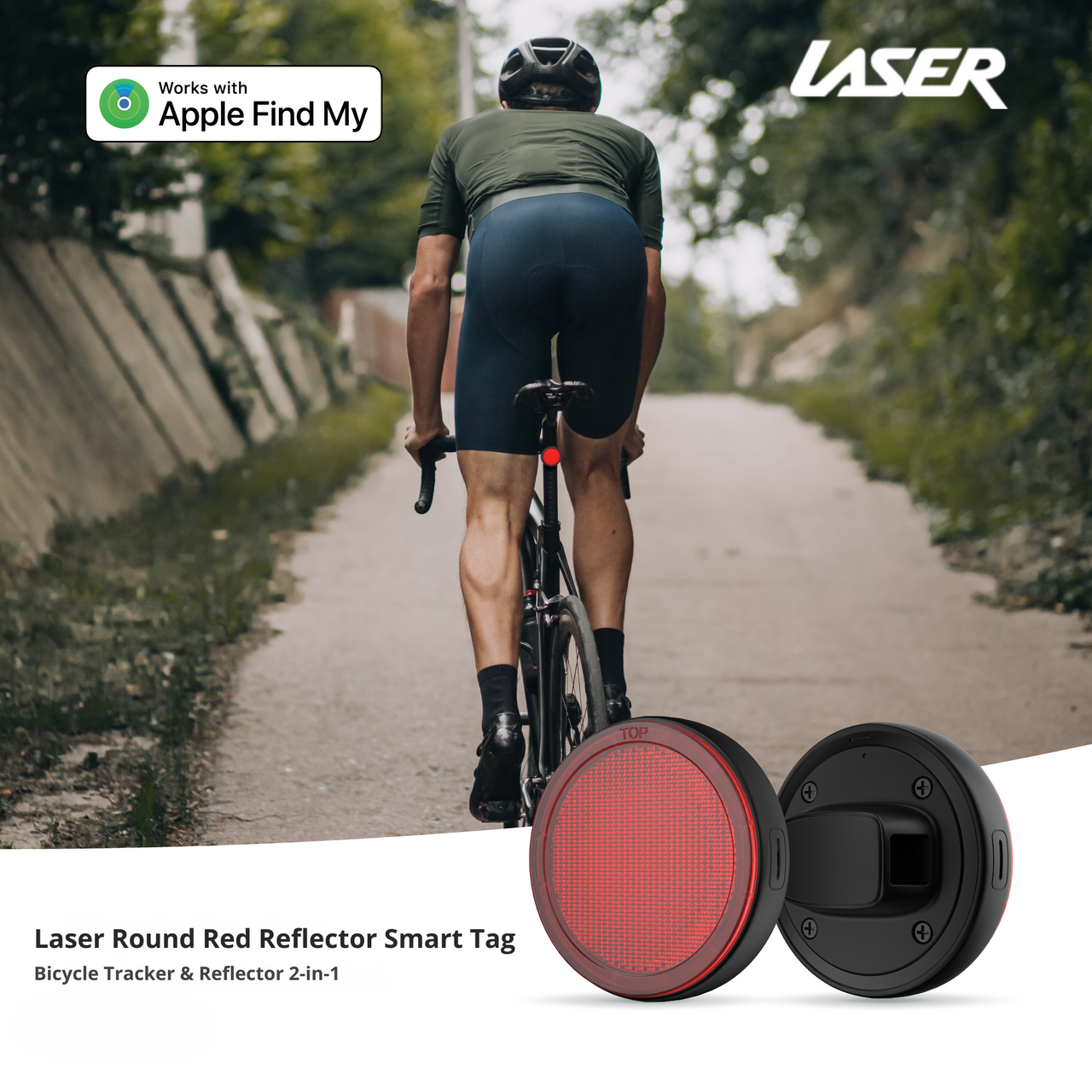 Electric Scooters: Laser Round Red Reflector Smart Tag