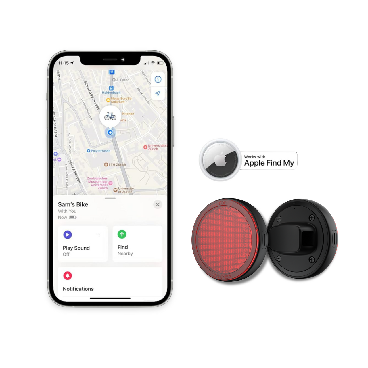 Electric Scooters: Laser Round Red Reflector Smart Tag