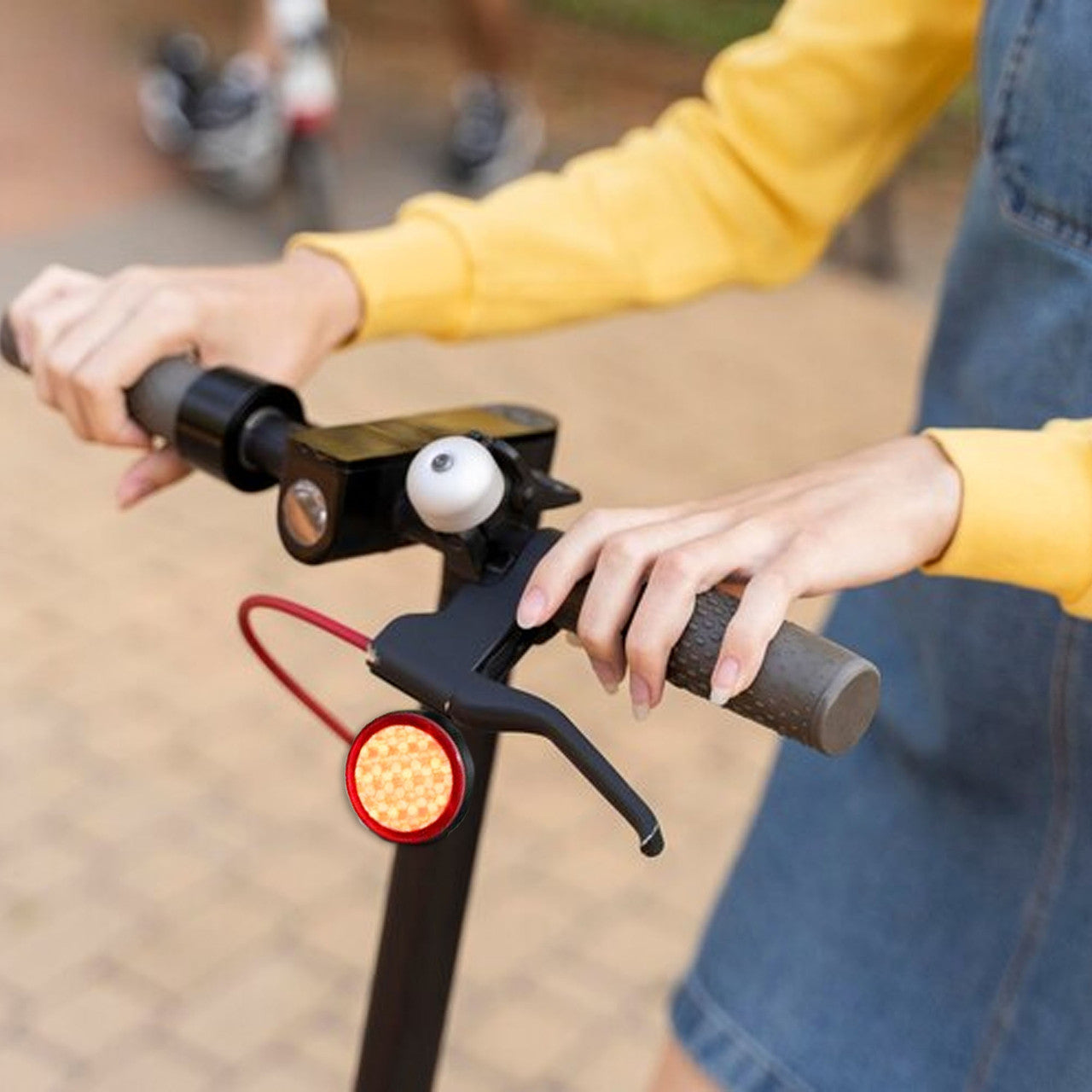 Electric Scooters: Laser Round Red Reflector Smart Tag