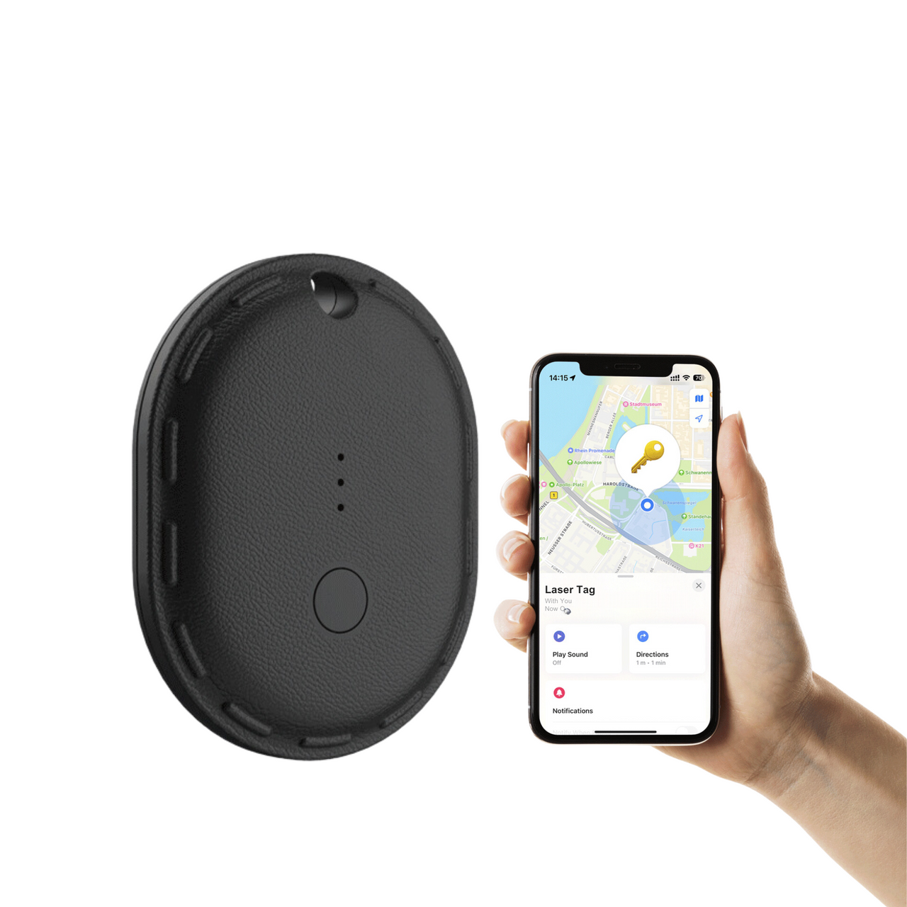 Powerboards & Adapters: Laser Mini Smart Tag with Apple Find My Tracking Black