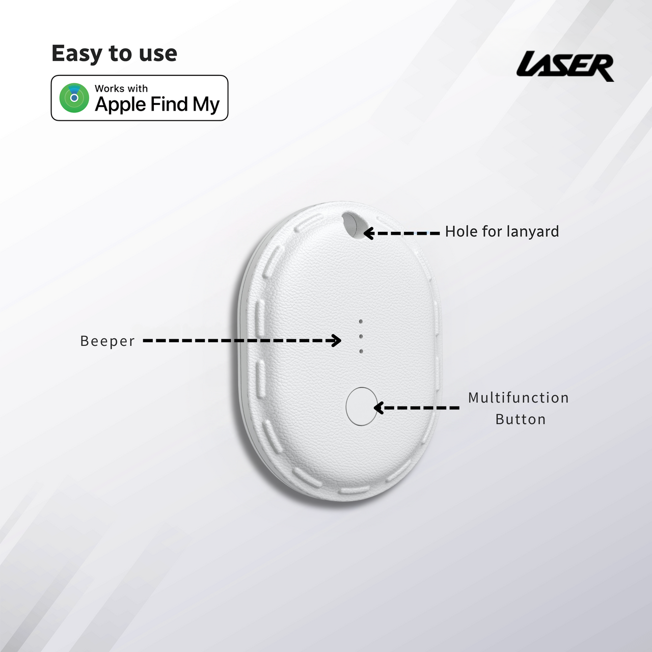 Powerboards & Adapters: Laser Mini Smart Tag with Apple Find My Tracking White