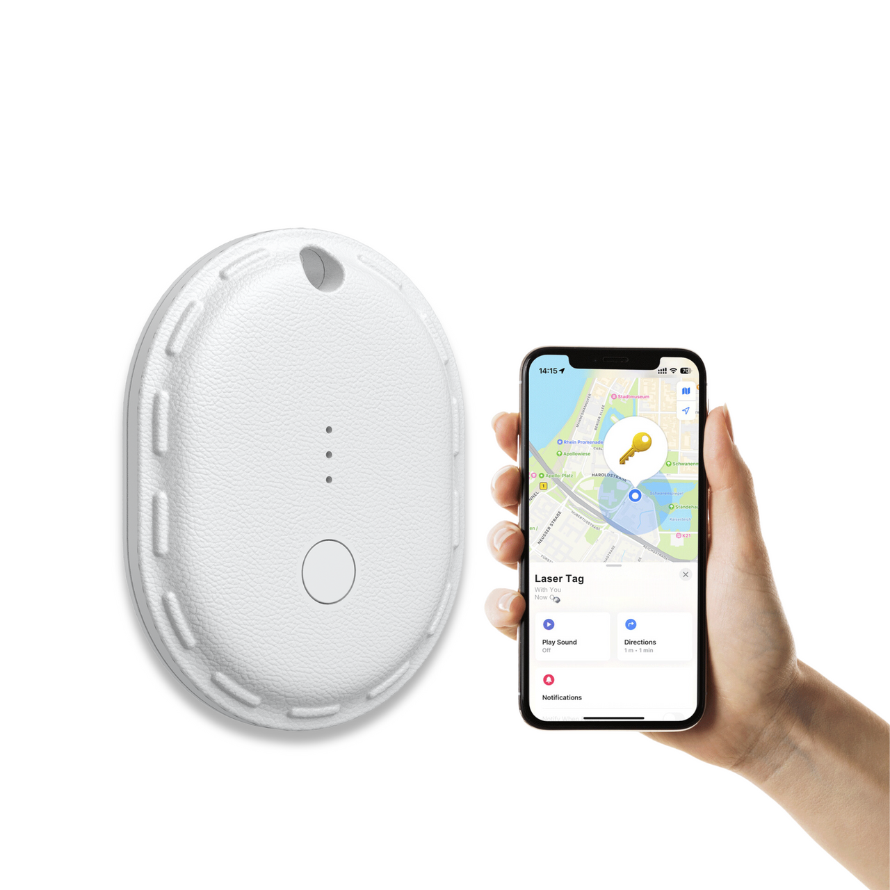 Powerboards & Adapters: Laser Mini Smart Tag with Apple Find My Tracking White