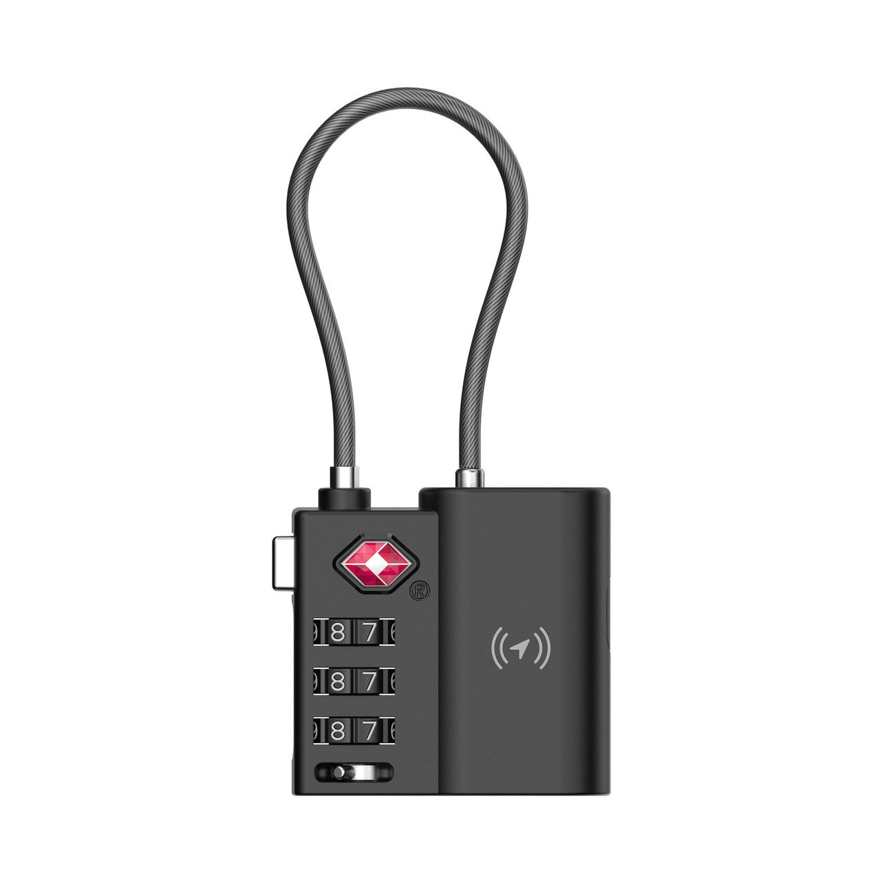 Powerboards & Adapters: Laser TSA Lock Smart Tag with Rechargeable Battery Black