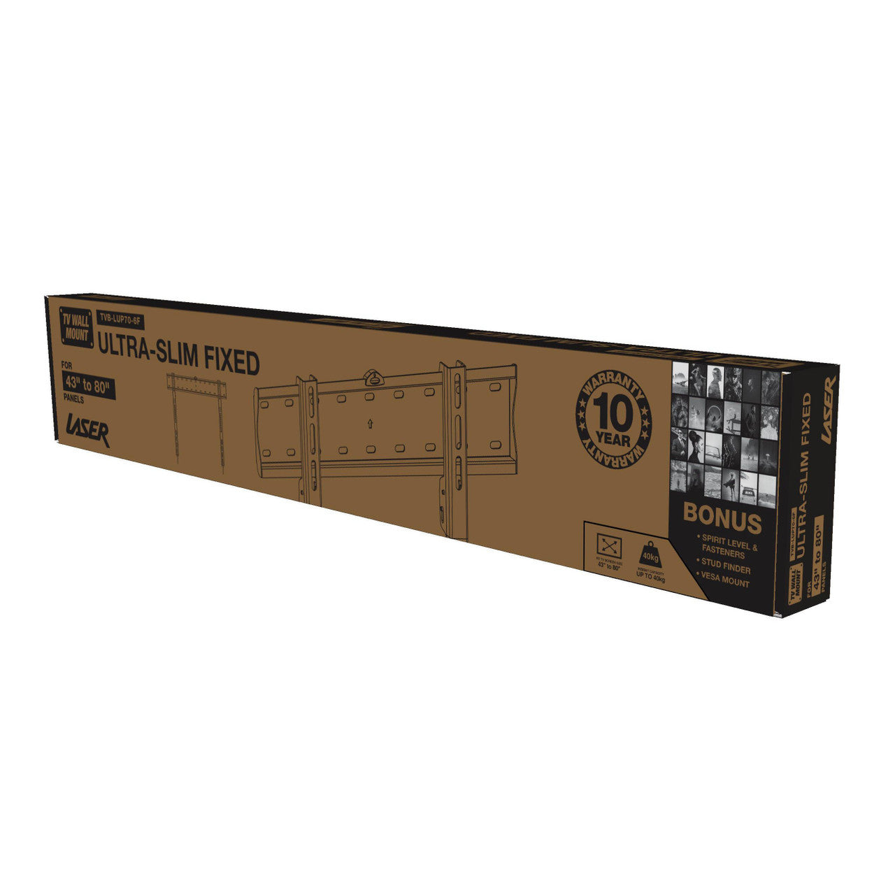 Ultra Slim Fixed TV Wall Mount suits 43 inches - 80 inches Panels